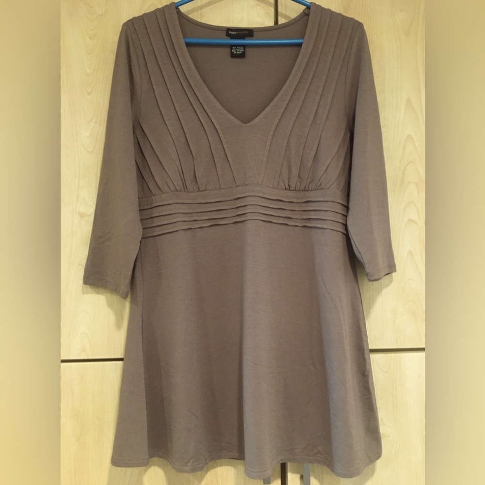 BCBG MAXAZRIA Women V-Neck Long Sleeve Tunic Top